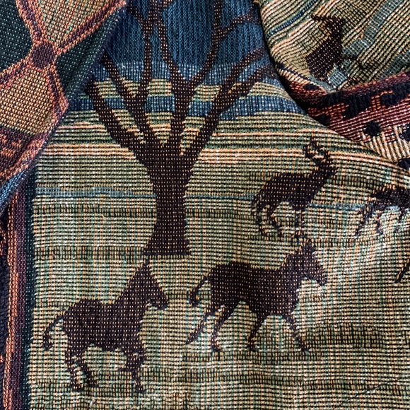 VTG It’s In The Bag Unge- Potch-Ket African Safari Animals Tapestry Blazer - Picture 7 of 11